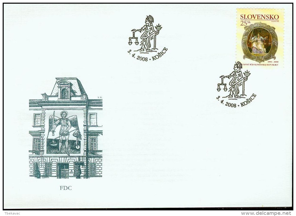 Slovakia 2008, FDC Cover Constitution Court Mi.# 576, Ref.bbzg - FDC