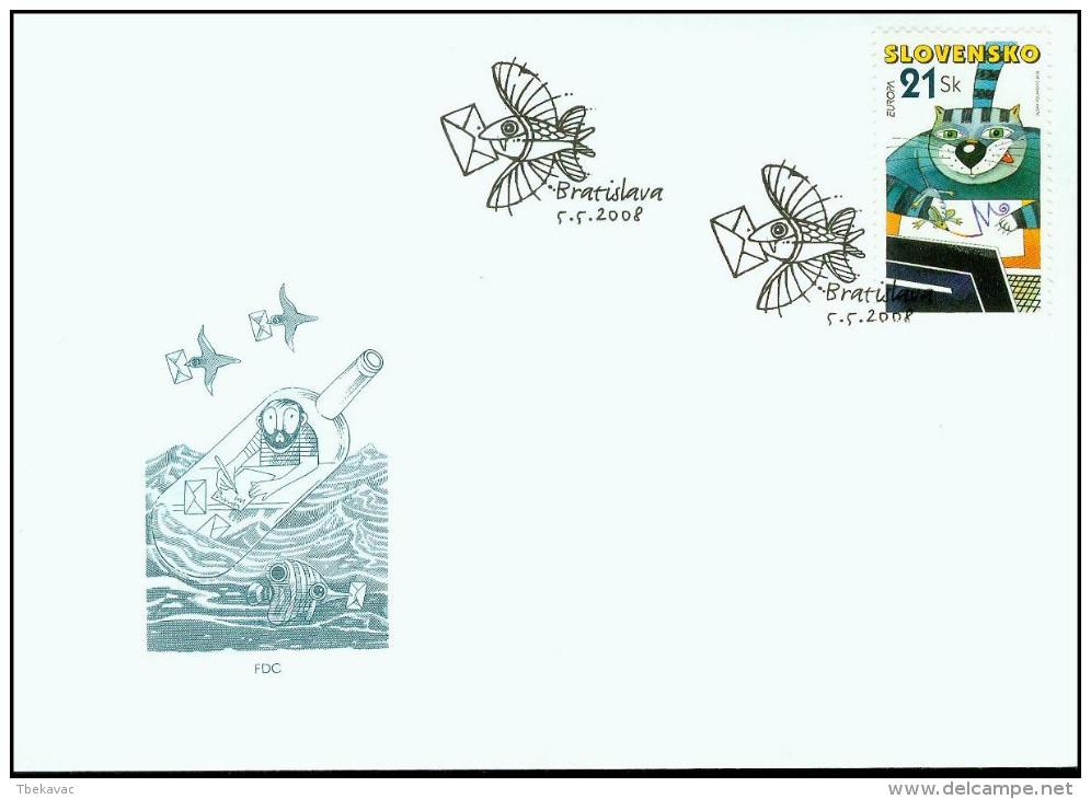 Slovakia 2008, FDC Cover Europa Writing Of Letters Mi.# 581, Ref.bbzg - FDC