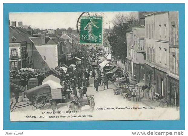 CPA - Métier Marchands Ambulants Grande Rue Jour De Marché PRE-EN-PAIL 53 - Pre En Pail