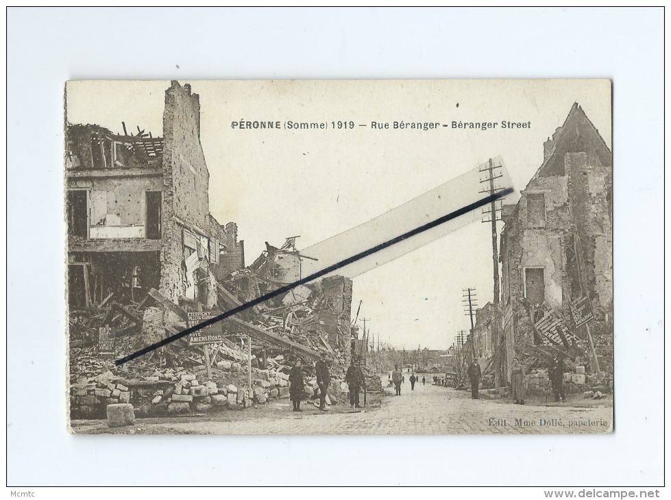 CPA Provenant D'un Carnet  -  Péronne - 1919 - Rue Béranger - Peronne