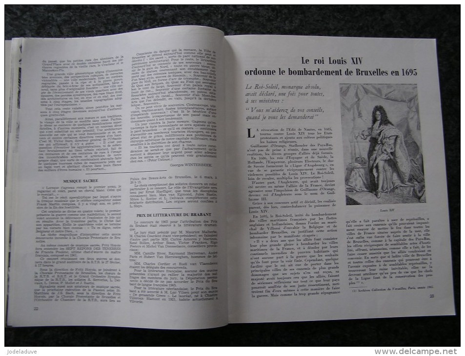 BRABANT Revue N° 1 1966 Régionalisme Bruxelles Reine Elisabeth Infirmière Guerre 14 18 Yser Louis XIV Thorembais