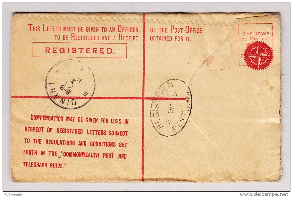 Australien West. Aust. 5.12.1919 Perth R-Ganzsachen Brief Nach Bouvines Belgien - Brieven En Documenten