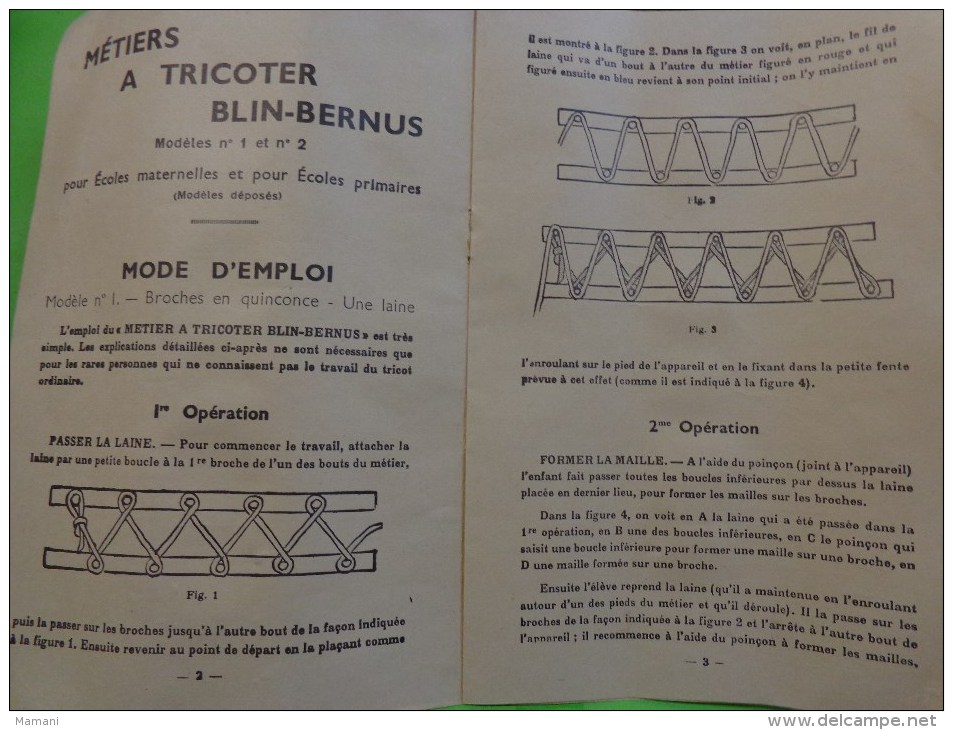 Metiers A Tricoter Blin-bernus Modeles N°1 Et N°2 Librairie Fernand Nathan Pour Les Ecoles - Autres & Non Classés