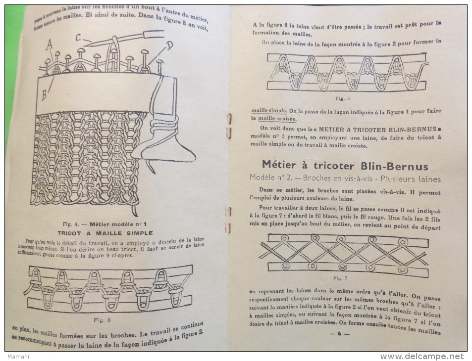 Metiers A Tricoter Blin-bernus Modeles N°1 Et N°2 Librairie Fernand Nathan Pour Les Ecoles - Autres & Non Classés