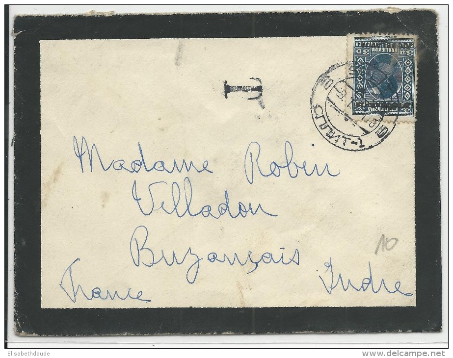 YOUGOSLAVIE - 1934 - TIMBRE SURCHARGE Sur ENVELOPPE TAXEE De SPLIT Pour BUZANCAIS (INDRE) - Covers & Documents