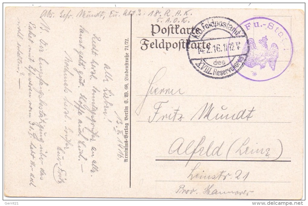 F 55240 ETON, 1.Weltkrieg, Zerstörte Kirche, 1916, Deutsche Feldpost - Spincourt