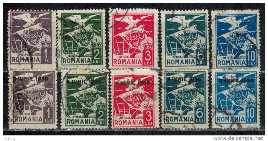 RUMÄNIEN-Dienst 1929 - MiNr: 1-20 10 Verschiedene  Used - Oficiales