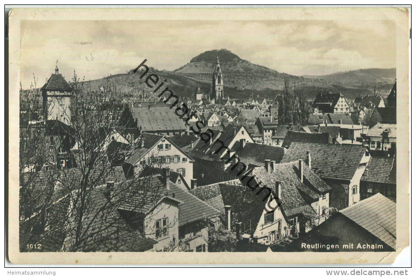 Reutlingen Mit Achalm - Foto-Ansichtskarte - Verlag W. Kleinfeldt Tübingen - Reutlingen