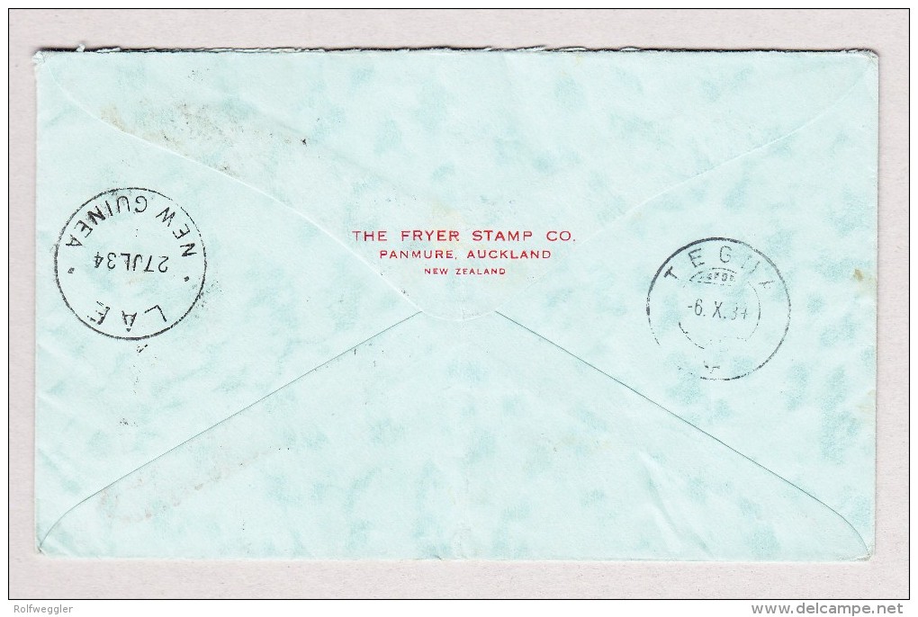 OZ LAE NEUGUINEA 31.7.1934 Luftpostbrief Nach Tegna Locarno TI Mit AK Stempel - Papouasie-Nouvelle-Guinée