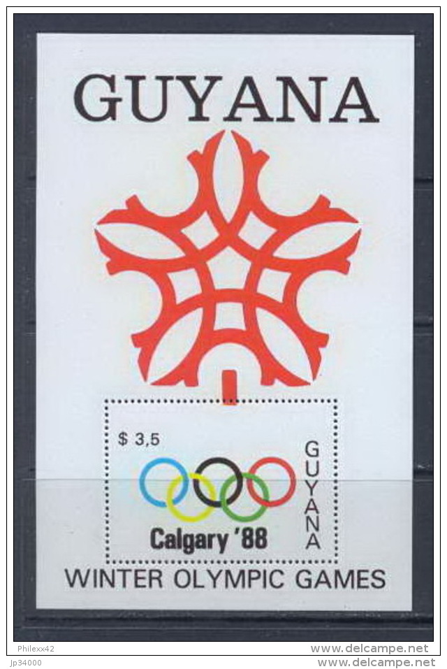 GUYANA Jeux Olympiques CALGARY 88 Yvert BF 18** MNH - Hiver 1988: Calgary