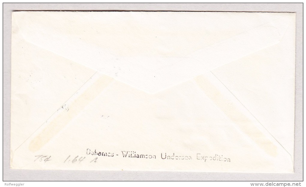 Bahamas 6.5.1940 Sea Floor Stempel Auf Illustriertem Umschlag Williamson Undersee Expedition - 1859-1963 Colonie Britannique