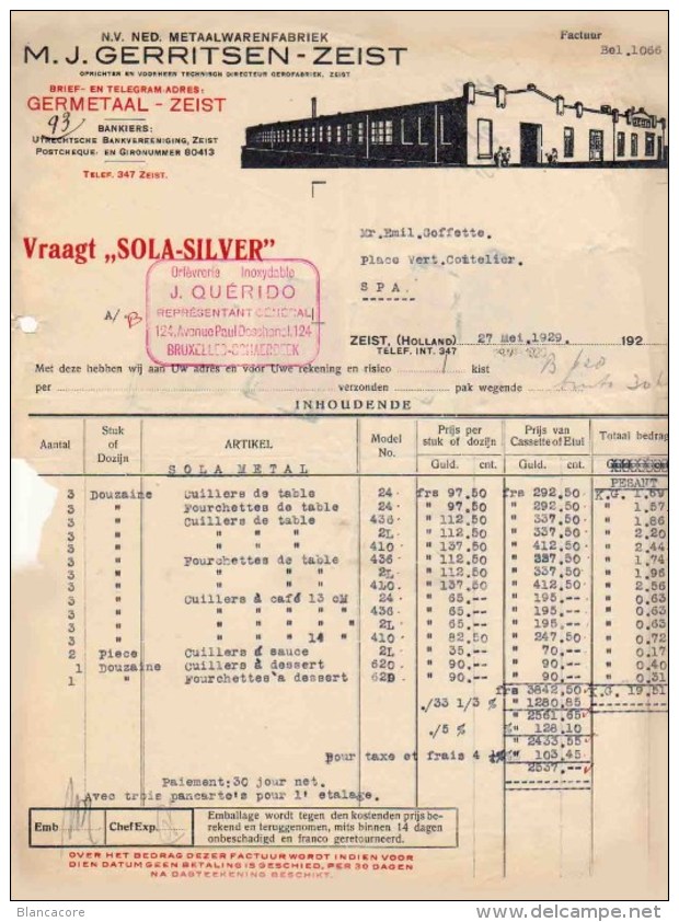 ZEIST 1929  GERRITSEN - Pays-Bas