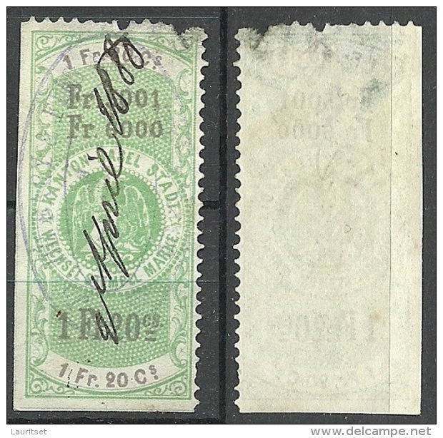 SCHWEIZ Switzerland O 1880 Canton Basel Wechsel-Stempelmarke O READ! - Revenue Stamps