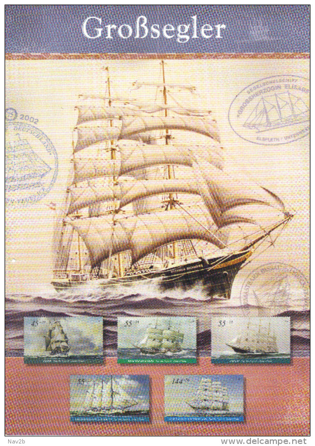 Grand Feuillet Avec 5 Timbres Sur La Marine à Voiles .Berlin 2005 . - Bateaux