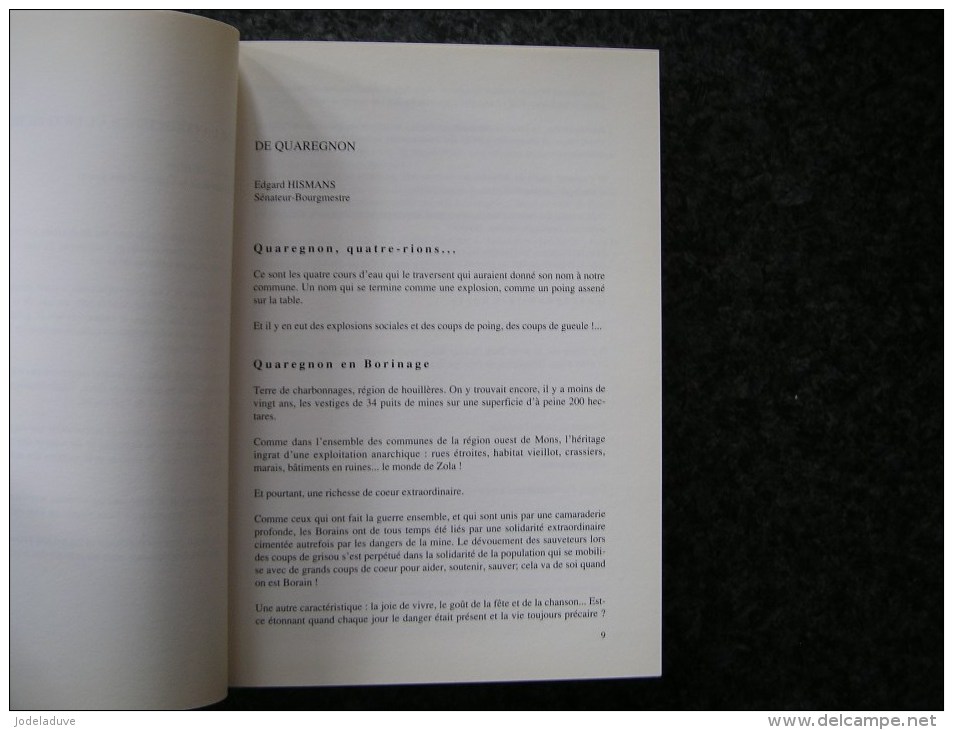 LA CHARTE DE QUAREGNON 1894 1994 Régionalisme Borinage Histoire Politique Parti Ouvrier Delattre Charbonnage Mineur Mine - België