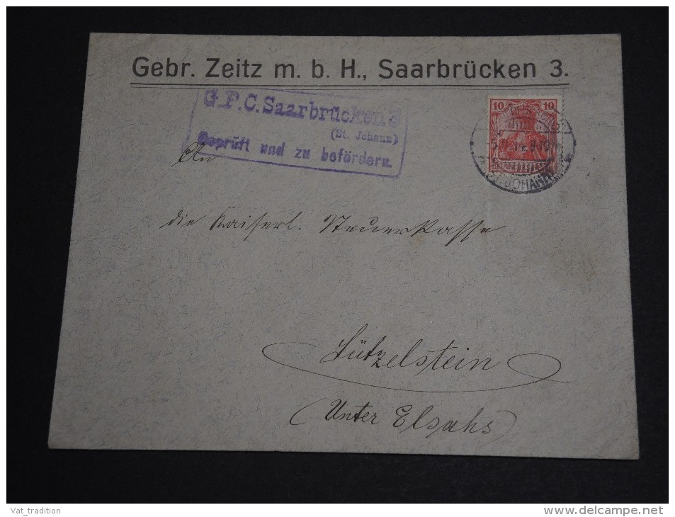 ALLEMAGNE - Enveloppe De Saarbruchen En 1914 - A Voir - L 38 - Covers & Documents
