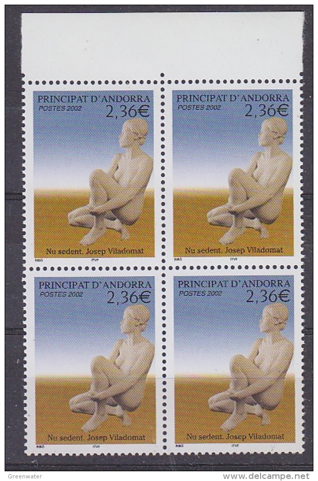 Andorra Fr. 2002 Nu Sedent 1v  Bl Of 4  ** Mnh (30511B) - Unused Stamps