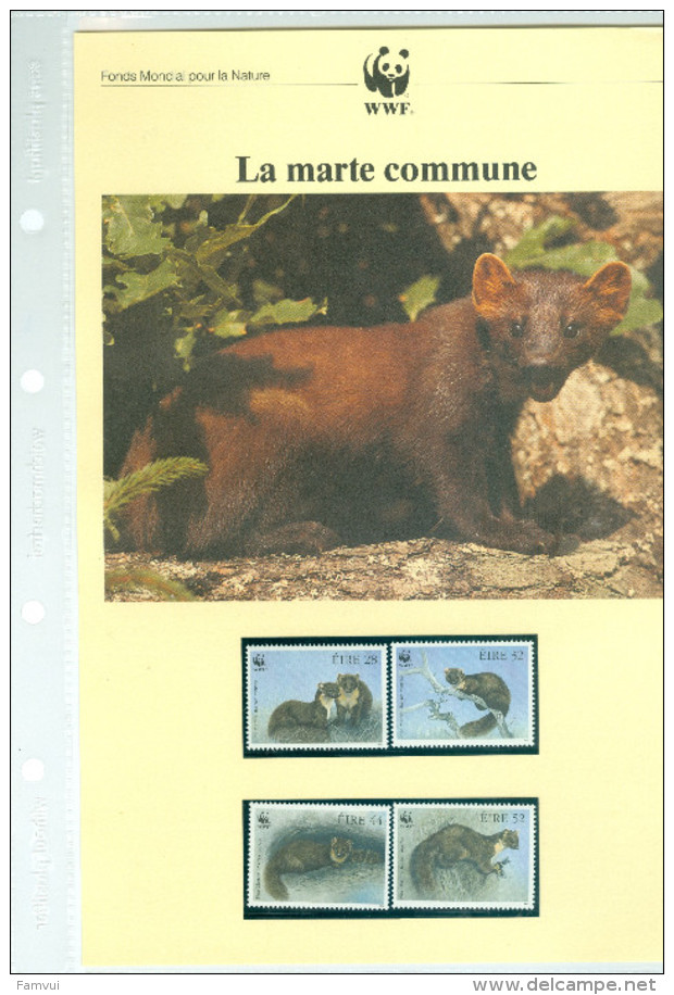 Album WWF (2) Coll.nat. et ani sauv.girage lycaon muscivore marte amazone ours pangolin 4 tim.neufs 4 env 1° Jour fiches