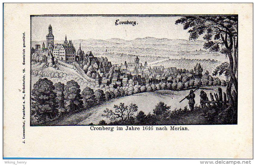 Kronberg Im Taunus - S/w Cronberg Im Jahre 1646 Nach Merian - Kronberg