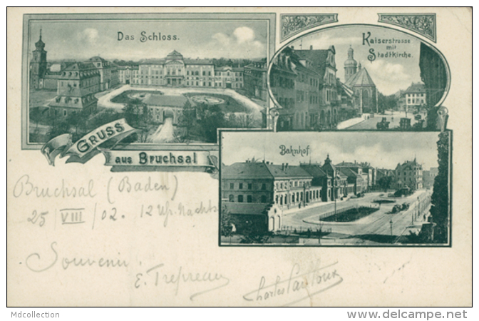 DE BRUCHSAL / Das Schloss, Kaiserstrass Mit Stadtkirche, Bahnhof / - Bruchsal