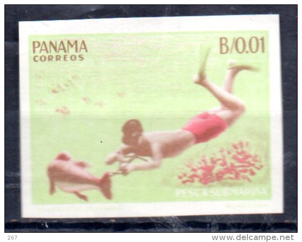 PANAMA    N ° 399  * *  NON DENTELE   Chasse  Sous Marine - Tauchen