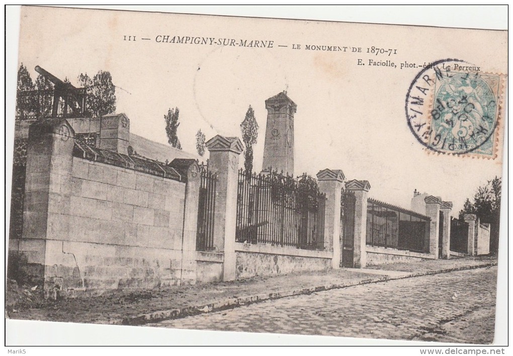 CHAMPIGNY  Monument De 1870-71 - Champigny Sur Marne