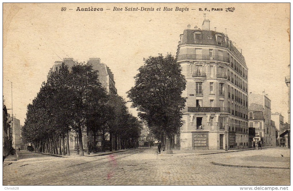 DPT 92  ASNIERES Rue Saint-Denis Et Rue Bapts - Asnieres Sur Seine