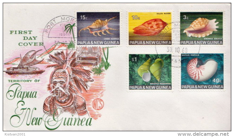 Papua New Guinea Set On FDC - Coquillages