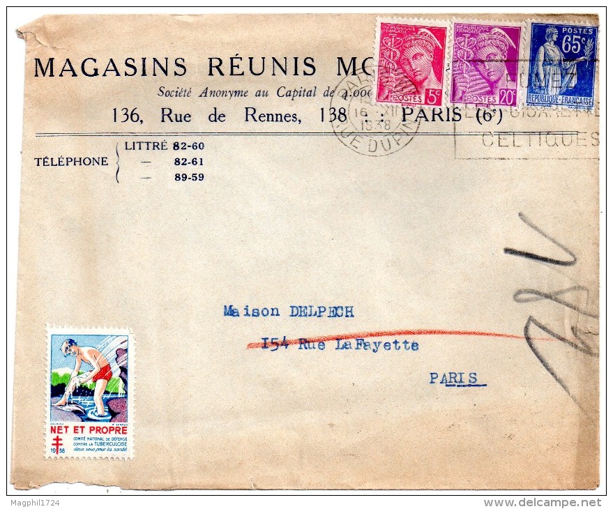 Lettre De   France  ( 1938 ) - Lettres & Documents
