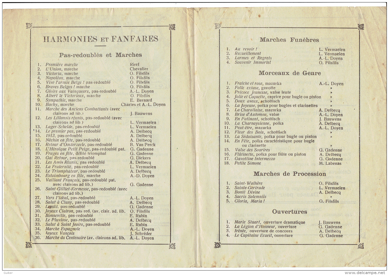 Hamois En Condroz Le Pavillon Publication Musicale Pour Harmonies  Et Fanfares Impr. Jules Pesesse  Ciney - Werbung