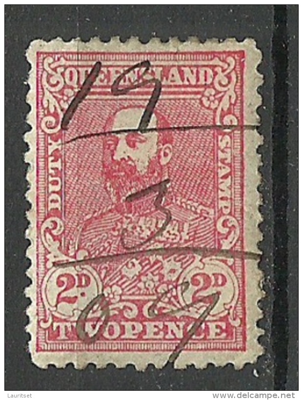 QUEENSLAND Stamp Duty Stempelmarke 2 Pence O - Oblitérés