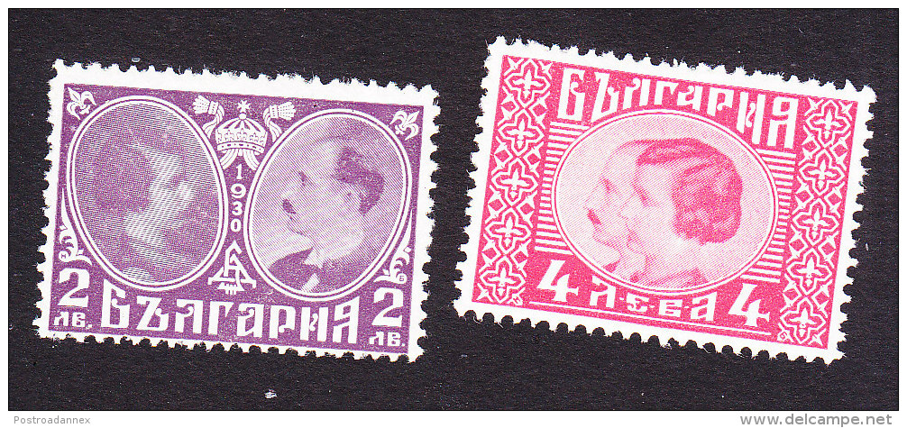 Bulgaria, Scott #224-225, Mint Hinged, Queen Ioanna And Tsar Boris, Issued 1930 - Unused Stamps