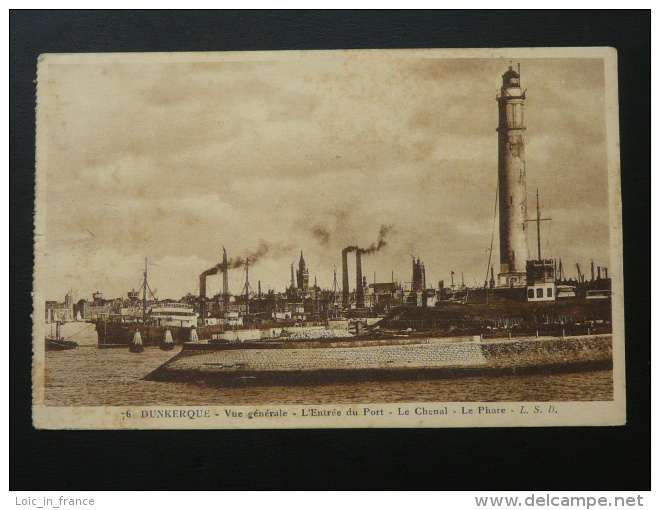 Carte Phare De Dunkerque Flamme Daguin Malo Les Bains Le Port La Plage 1924 - Phares