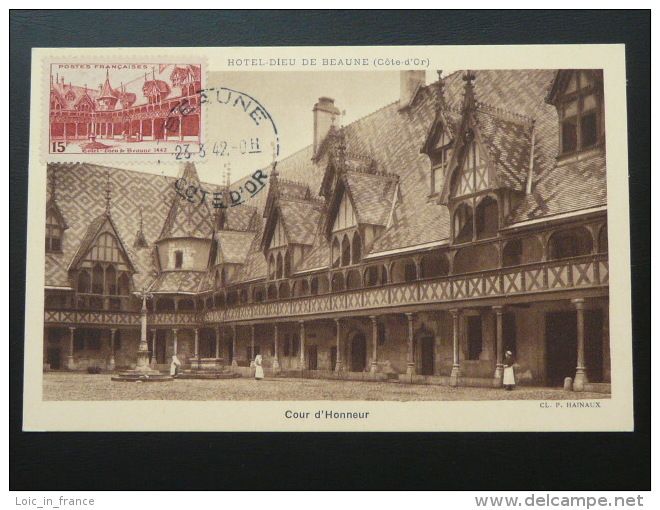 Carte Maximum Hotel Dieu De Beaune 1942 - 1940-1949