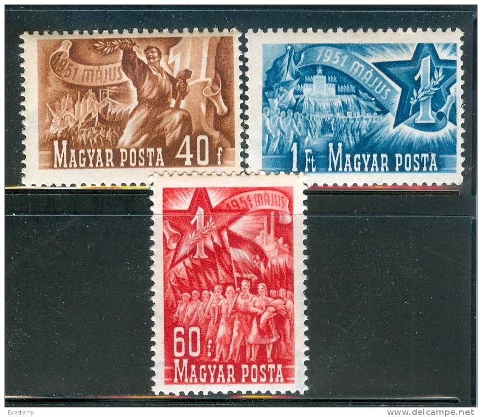 HUNGARY-1951.- Labor Day Cpl.Set MNH!! Mi:1160-1162. - Unused Stamps