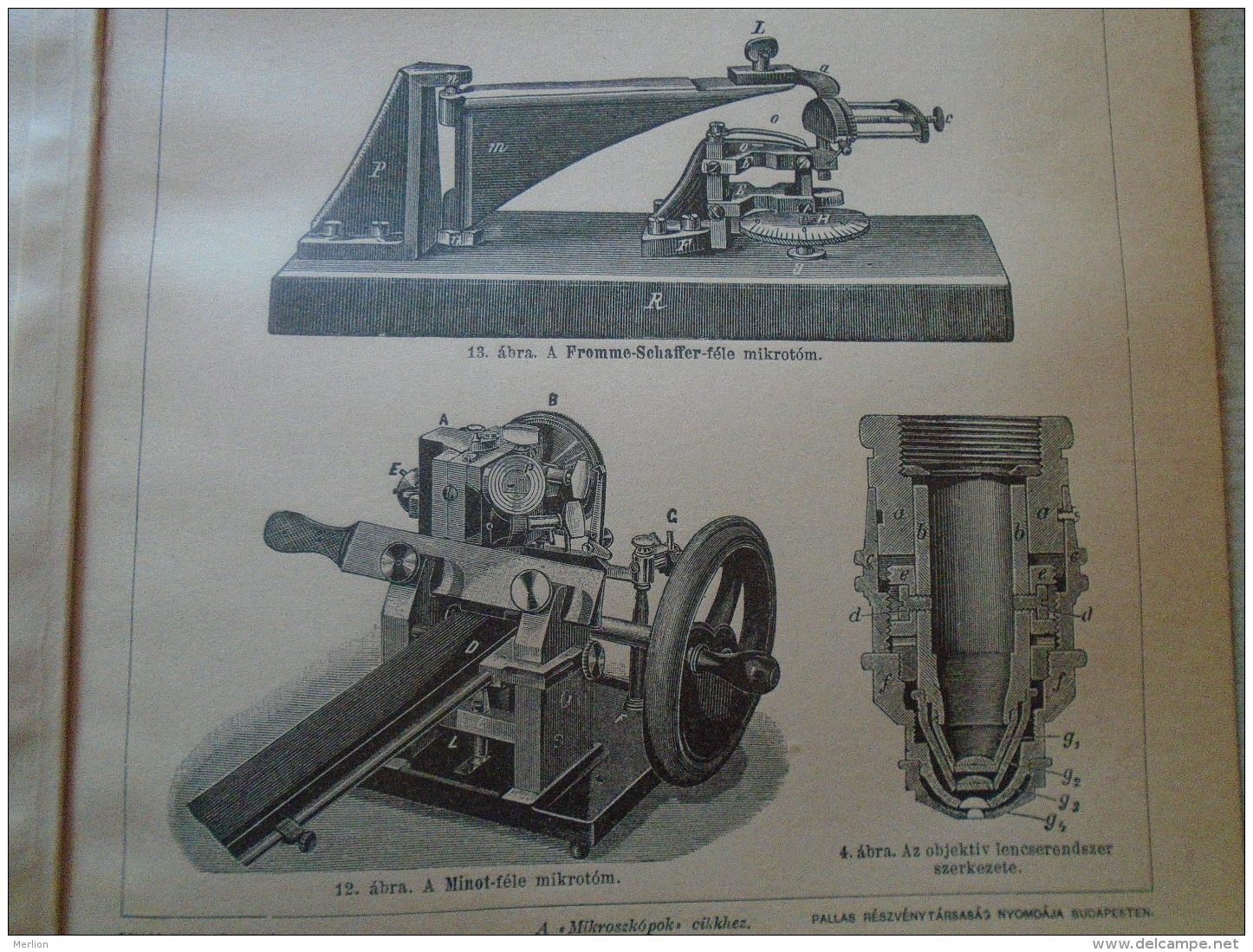 D137989.56 Microscopes - Zeiss  Ranvier Abbe Reichert Leitz Nachet Hungary Pallas Lexikon Print Engravings  Ca 1890's - Prints & Engravings
