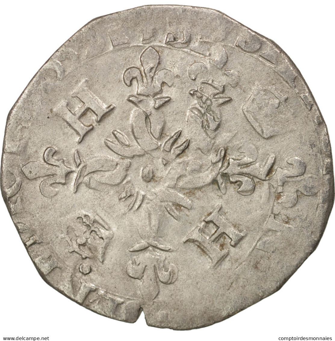 Monnaie, France, Douzain Aux Croissants, 1552, Troyes, TB+, Billon, Duplessy:997 - 1547-1559 Henry II