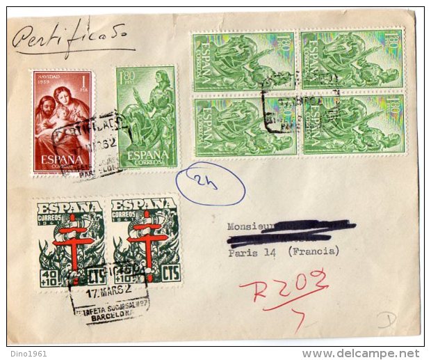 TB 1078 - LSC - Lettre D'Espagne MP BARCELONE Pour PARIS - Barcellona