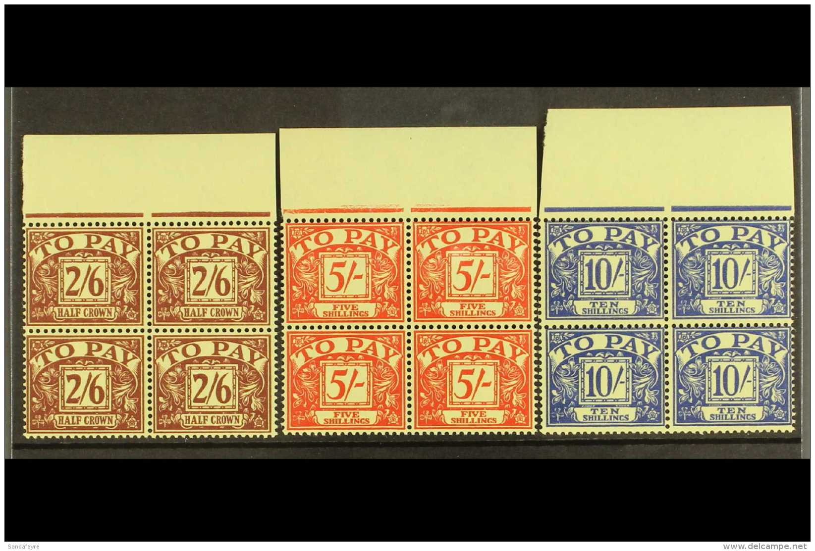 POSTAGE DUES 1959-63 2s6d, 5s &amp; 10s, Wmk Mult Crowns Sideways Inverted, SG D65/7Wi, Each In A Never Hinged... - Altri & Non Classificati