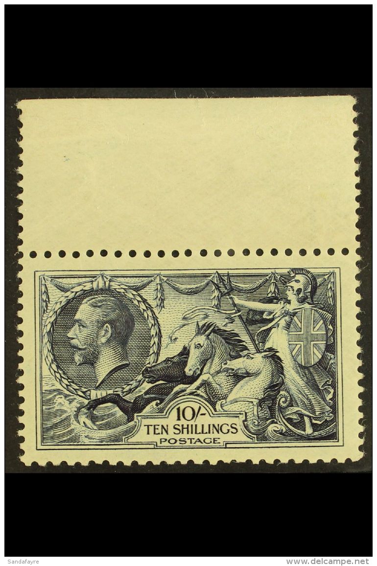 1934 10s Indigo, Re-engraved Seahorse, SG 452, Superb Top Marginal Never Hinged Mint, Light Gum Toning. For More... - Non Classificati