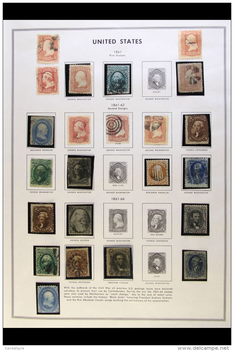 1851-1919 USED COLLECTION On Pages, A Few Mint/unused Stamps Seen, Inc (all Used) 1857-61 To 10c &amp; 12c,... - Other & Unclassified