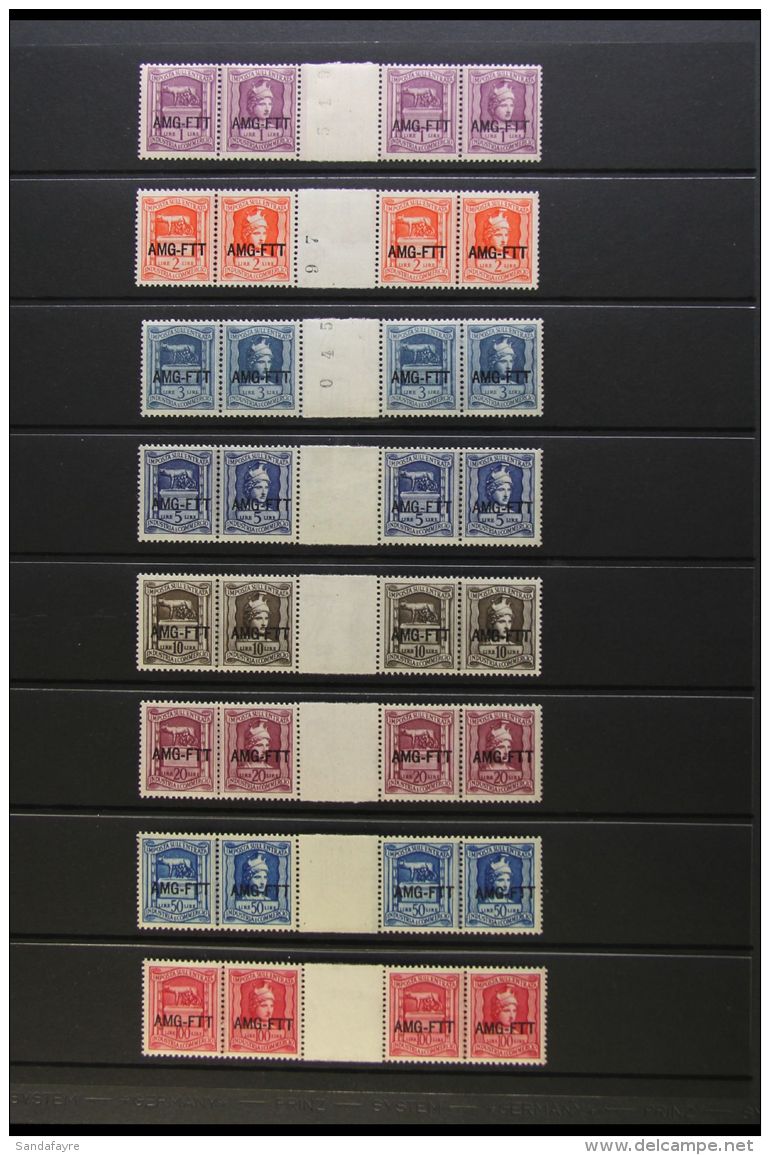 ALLIED MILITARY GOVERNMENT REVENUE STAMPS INDUSTRIAL AND COMMERCIAL TAX STAMPS Set To 100L In Never Hinged Mint... - Altri & Non Classificati