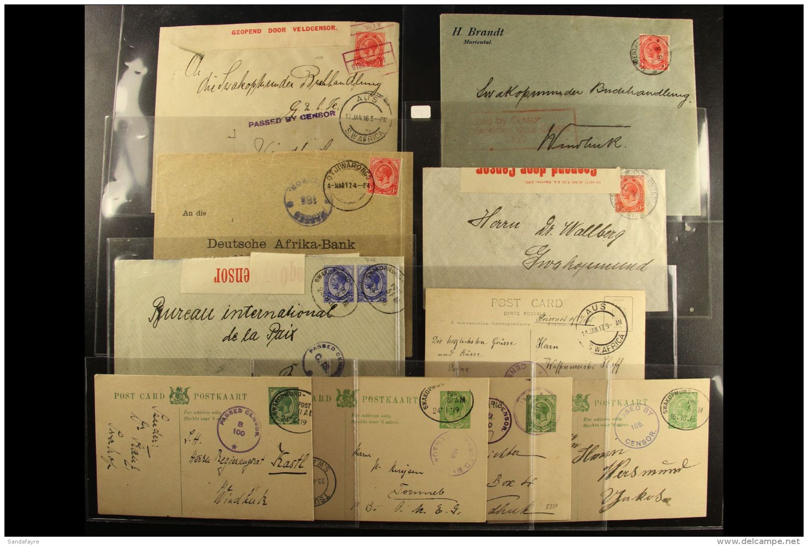 INTER-PERIOD COVERS COLLECTION 1914-19 Lovely Collection Of Covers Bearing Stamps Of South Africa Or South Africa... - Südwestafrika (1923-1990)