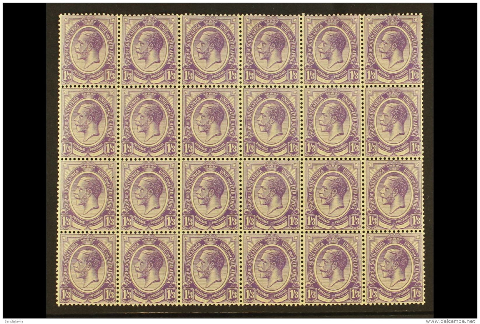 1913-24 1s3d Violet, BLOCK OF 24, SG 13, Light Age Marks On Four Stamps, Otherwise Never Hinged Mint. Scarce Large... - Non Classés