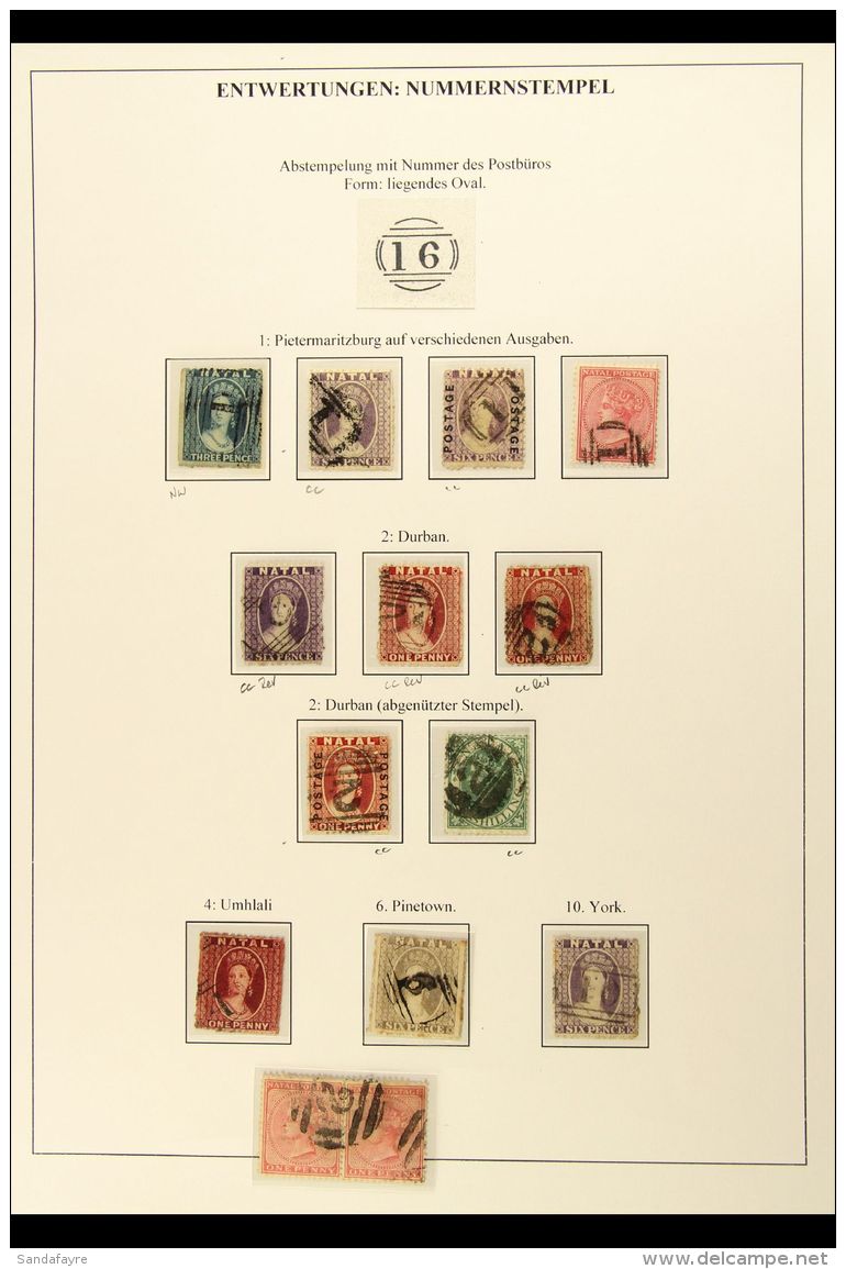 NATAL 1859-79 NUMERAL POSTMARK COLLECTION Neatly Presented In Mounts On Typed Display Pages. We See Various... - Non Classés