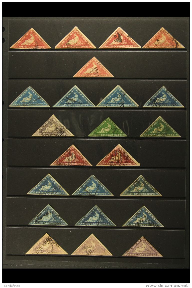 CAPE OF GOOD HOPE 1855-64 TRIANGLES COLLECTION. An Attractive Used Collection On A Stock Page, Many With Three... - Non Classés