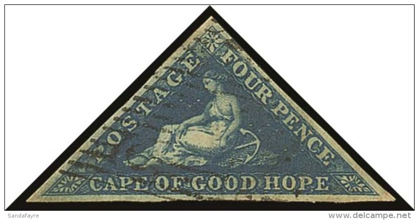 CAPE OF GOOD HOPE 1853 4d Deep Blue On Deeply Blued Paper, SG 2, Fine Used, Good Even Margins. For More Images,... - Non Classés