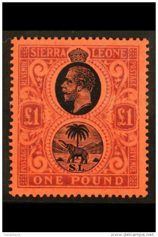 1912-21 &pound;1 Black And Purple/red, SG 128, Fine Mint. Fresh And Attractive! For More Images, Please Visit... - Sierra Leone (...-1960)