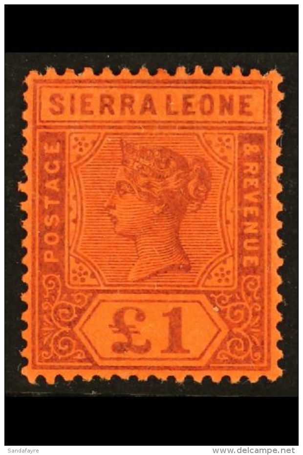 1896-97 &pound;1 Purple/red, SG 53, Fine Mint. For More Images, Please Visit... - Sierra Leone (...-1960)