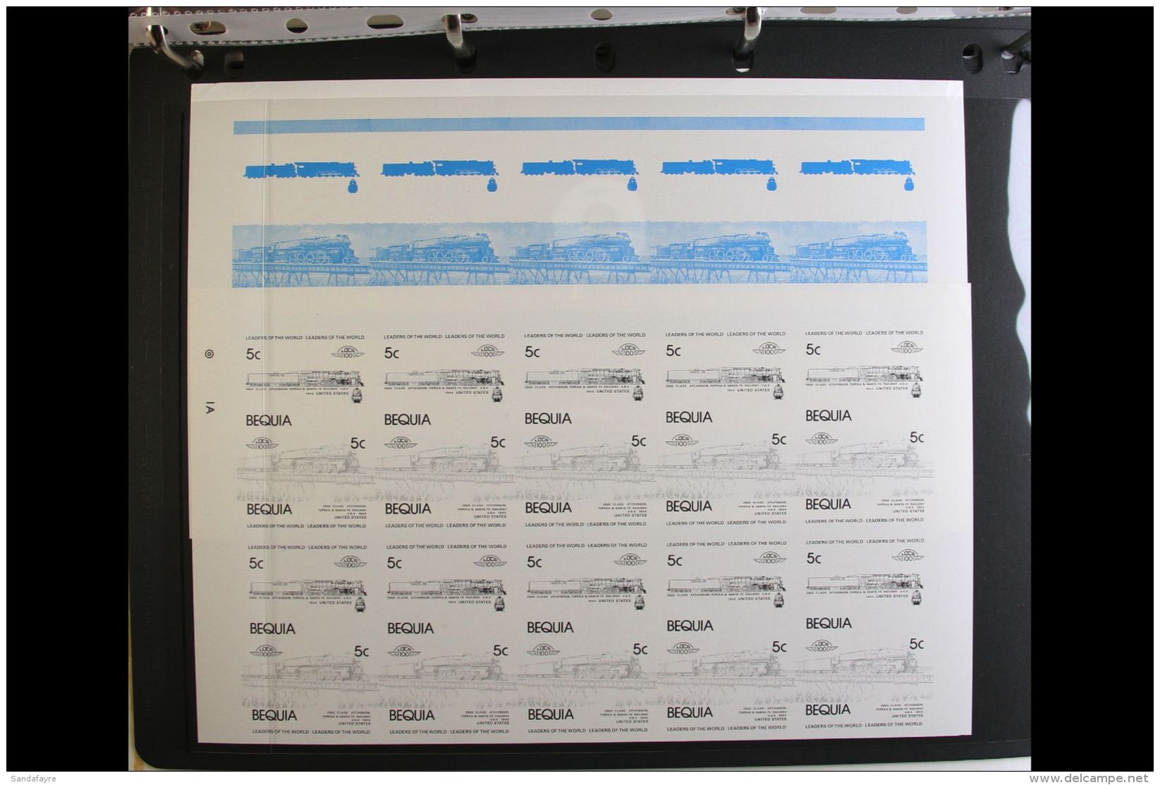 BEQUIA 1984-87 RAILWAY LOCOMOTIVES - IMPERF PROOFS. "Leaders Of The World" Railway Locomotive Issues As Never... - St.Vincent (...-1979)